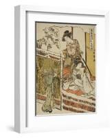 Act Nine: Yuranosuke's House in Yamashina from the Play Chushingura, C.1779-80-Katsukawa Shunsho-Framed Giclee Print