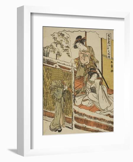 Act Nine: Yuranosuke's House in Yamashina from the Play Chushingura, C.1779-80-Katsukawa Shunsho-Framed Giclee Print