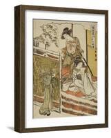 Act Nine: Yuranosuke's House in Yamashina from the Play Chushingura, C.1779-80-Katsukawa Shunsho-Framed Giclee Print