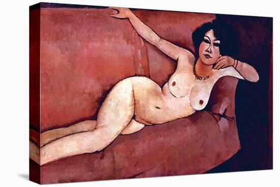 Act on a Sofa (Almaiisa)-Amedeo Modigliani-Stretched Canvas