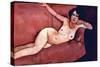 Act on a Sofa (Almaiisa)-Amedeo Modigliani-Stretched Canvas