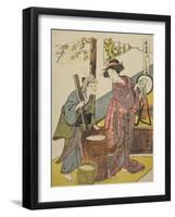 Act Six: Yoichibei's House from the Play Chushingura (Treasury of Loyal Retainers), C.1779-80-Katsukawa Shunsho-Framed Giclee Print