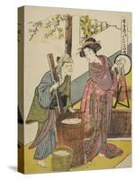 Act Six: Yoichibei's House from the Play Chushingura (Treasury of Loyal Retainers), C.1779-80-Katsukawa Shunsho-Stretched Canvas