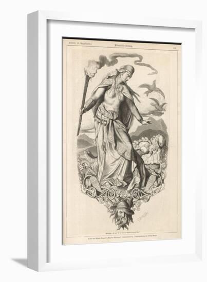 Act Three: Brunnhilde with the Body of Siegfried-Ludwig Burger-Framed Art Print