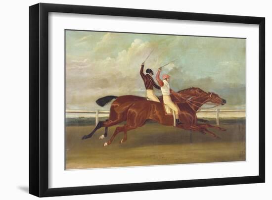 Actaeon Beating Memnon in the Great Subscription Purse at York August 1826, c.1831-David Dalby of York-Framed Giclee Print