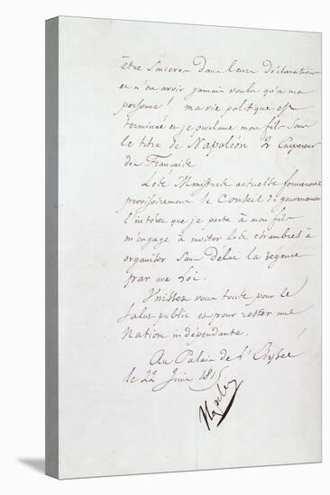 Acte d'abdication de Napoléon, 22 juin 1815-null-Stretched Canvas