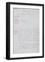 Acte d'abdication de Napoléon, 22 juin 1815-null-Framed Giclee Print