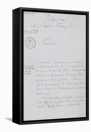 Acte d'abdication de Napoléon, 22 juin 1815-null-Framed Stretched Canvas