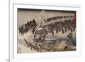 Acte XI : attaque nocturne, 1 : l'avancée-Ando Hiroshige-Framed Giclee Print