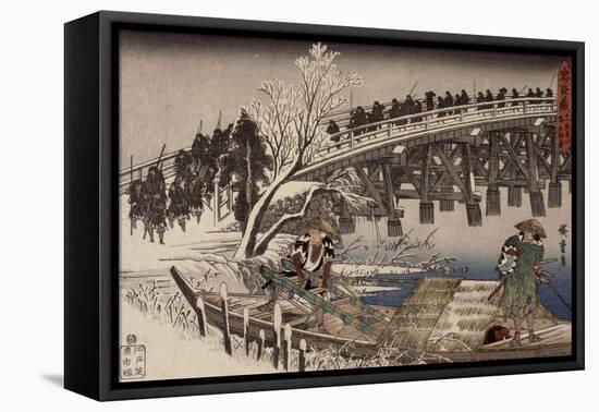 Acte XI : attaque nocturne, 1 : l'avancée-Ando Hiroshige-Framed Stretched Canvas