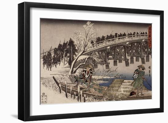 Acte XI : attaque nocturne, 1 : l'avancée-Ando Hiroshige-Framed Giclee Print