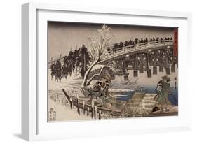 Acte XI : attaque nocturne, 1 : l'avancée-Ando Hiroshige-Framed Giclee Print