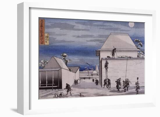Acte XI : attaque nocturne-Kuniyoshi Utagawa-Framed Giclee Print