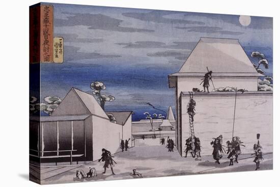 Acte XI : attaque nocturne-Kuniyoshi Utagawa-Stretched Canvas