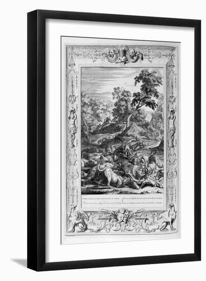 Acteon Turn'D into a Stag, and Devour'D by His Dogs, 1733-Bernard Picart-Framed Giclee Print