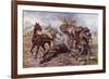 Acting Bombardier H a Creasey Assisting to Unload a Burning Ammunition Wagon-George Derville Rowlandson-Framed Premium Giclee Print