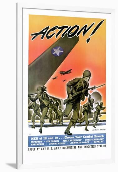Action! Army Recruitment Poster-null-Framed Giclee Print