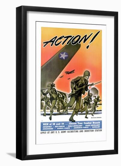 Action! Army Recruitment Poster-null-Framed Giclee Print