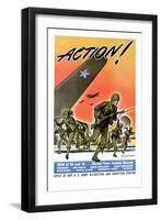 Action! Army Recruitment Poster-null-Framed Giclee Print
