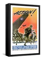 Action! Army Recruitment Poster-null-Framed Stretched Canvas