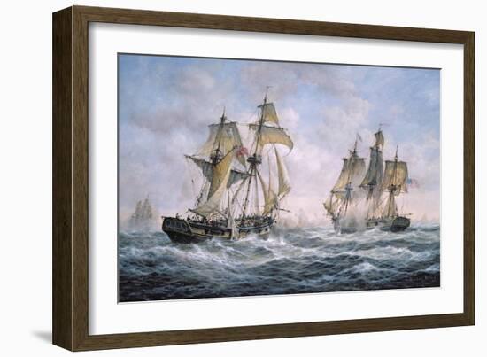 Action Between U.S. Sloop-Of-War "Wasp" and H.M. Brig-Of-War "Frolic", 1812-Richard Willis-Framed Giclee Print