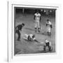 Action During a Game Between the Brooklyn Dodgers and the Milwaukee Braves at Ebbet's Field-Ralph Morse-Framed Premium Photographic Print