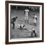 Action During a Game Between the Brooklyn Dodgers and the Milwaukee Braves at Ebbet's Field-Ralph Morse-Framed Premium Photographic Print