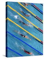 Action During Women's Backstroke Race, Athens, Greece-Paul Sutton-Stretched Canvas