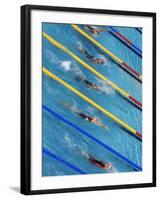 Action During Women's Backstroke Race, Athens, Greece-Paul Sutton-Framed Photographic Print