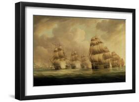 Action of Commodore Dance and the Comte de Linois off the Straits of Malacca, 15th February 1804-Thomas Buttersworth-Framed Giclee Print