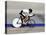 Action of Female Cyclist Competing on the Velodrome-null-Stretched Canvas