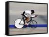 Action of Female Cyclist Competing on the Velodrome-null-Framed Stretched Canvas