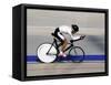 Action of Female Cyclist Competing on the Velodrome-null-Framed Stretched Canvas