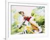 Action of Female Cyclist on Mountain Bike Riding Throught the Woods, Rutland, Vermont, USA-Chris Trotman-Framed Photographic Print