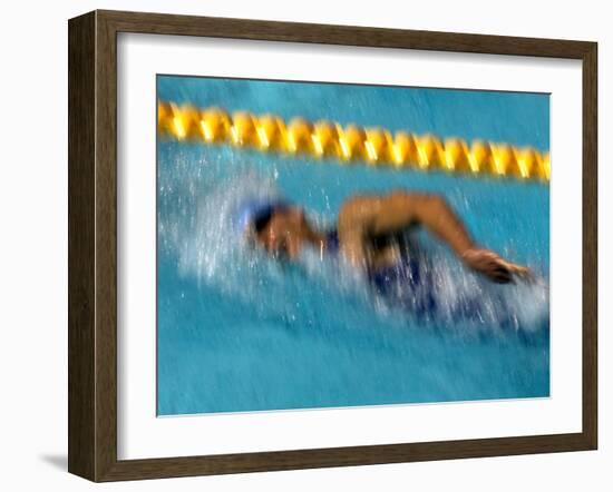 Action of Female Freestyle Swimmer, Athens, Greece-Paul Sutton-Framed Photographic Print