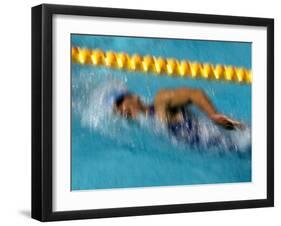 Action of Female Freestyle Swimmer, Athens, Greece-Paul Sutton-Framed Photographic Print