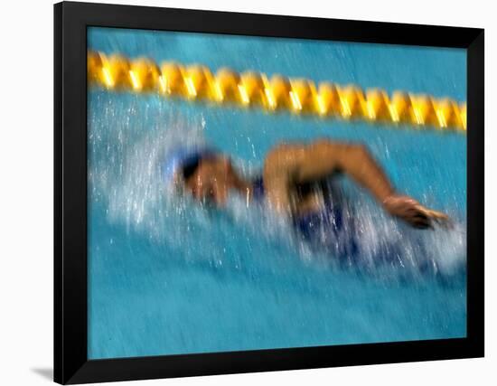 Action of Female Freestyle Swimmer, Athens, Greece-Paul Sutton-Framed Photographic Print