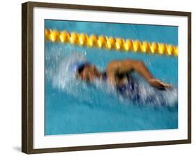 Action of Female Freestyle Swimmer, Athens, Greece-Paul Sutton-Framed Photographic Print