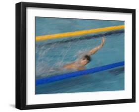 Action of Male Backstroke Swimmer, Athens, Greece-Paul Sutton-Framed Photographic Print