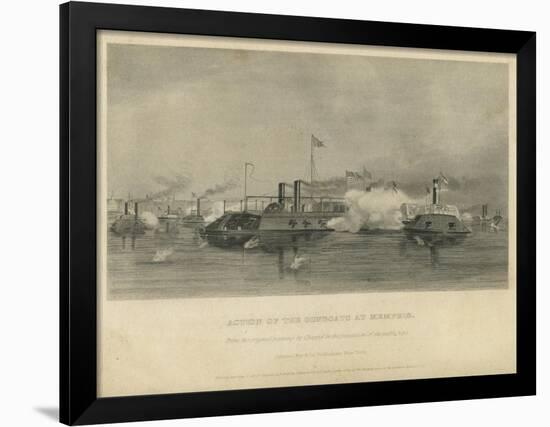 Action of the Gunboats at Memphis, C.1865-Alonzo Chappel-Framed Giclee Print