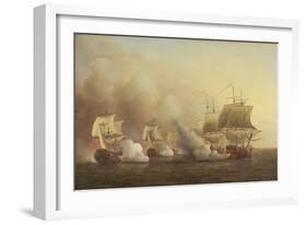 Action Off the Cape of Good Hope, March 9Th, 1757-Samuel Scott-Framed Giclee Print