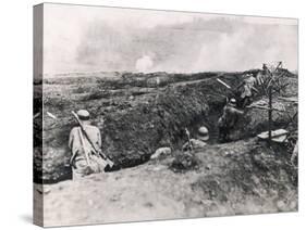 Action on the Western Front Photographed from German Trenches-null-Stretched Canvas