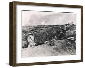 Action on the Western Front Photographed from German Trenches-null-Framed Photographic Print