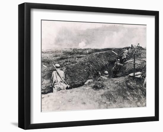 Action on the Western Front Photographed from German Trenches-null-Framed Photographic Print