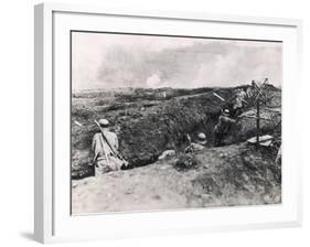 Action on the Western Front Photographed from German Trenches-null-Framed Photographic Print