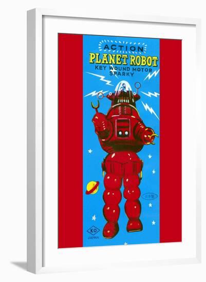 Action Planet Robot-null-Framed Art Print
