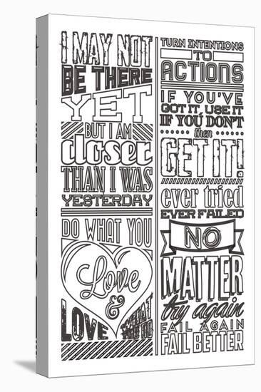 Action Set White-Vintage Vector Studio-Stretched Canvas