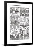 Action Set White-Vintage Vector Studio-Framed Art Print