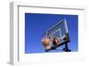 Action Shot of Basketball Going through Basketball Hoop and Net-eric1513-Framed Photographic Print