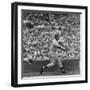 Action Shot of Chicago Cub's Ernie Banks Smacking the Pitched Baseball-John Dominis-Framed Premium Photographic Print